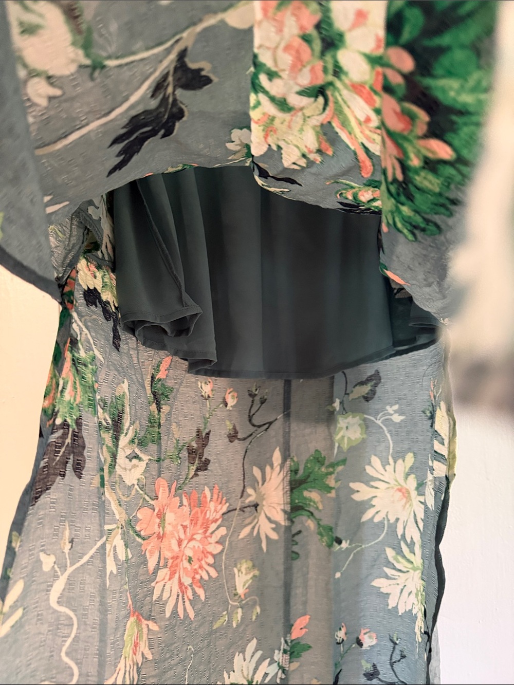 H&M Teal Floral Maxi Skirt with Pink & White Blooms - Picture 4 of 7